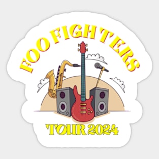 Foo Fighters Tour 2024 T shirt yellow Sticker